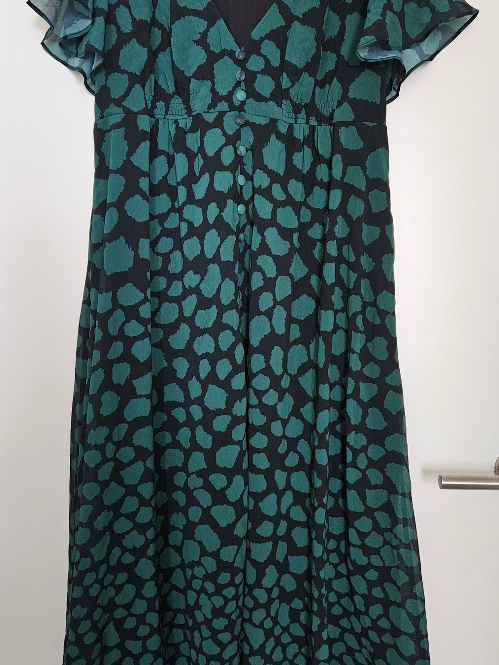 eshakti Black and Teal Midi Dress
